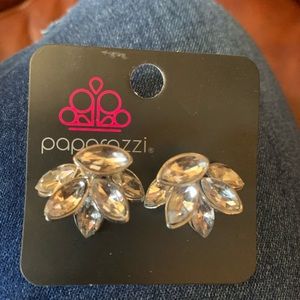 White rhinestone earrings